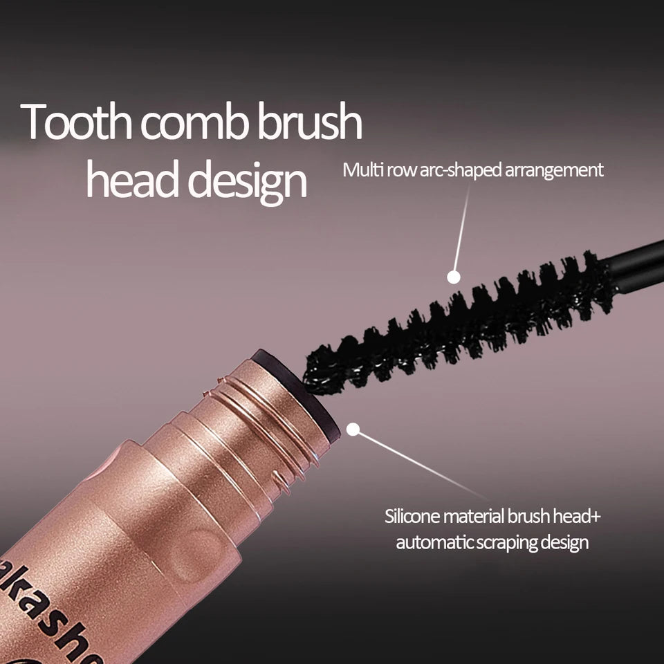 kakashow Silk Fiber Matte Mascara Makeup Ultra-Fine Brush Lengthens Eyelashes Waterproof Fast Dry Black Curling